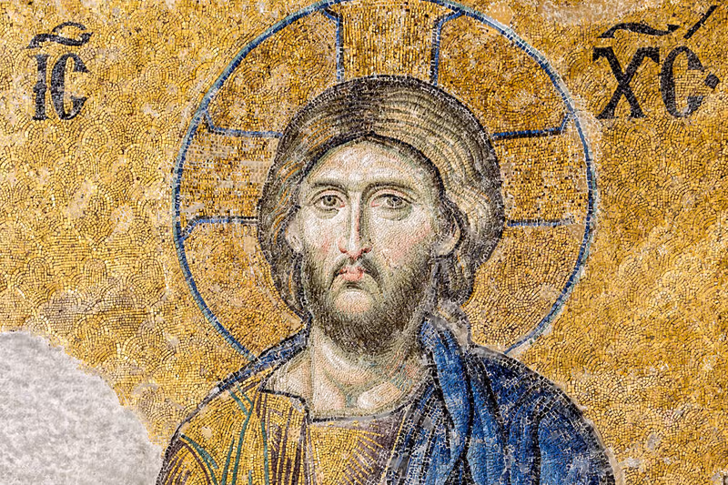 Deesis mosaic on the upper gallery of Hagia Sophia